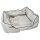 Bequemes Hundebett als Kuschelfalle in Nylon Optik, Farbe hellgrau - Größe S 50x40cm