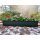 4er Blumenkasten Set Balkonkasten Pflanzkasten Anthrazit mit Bewässerungssystem und Balkonkasten Untersetzer 100cm