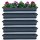 4er Blumenkasten Set Balkonkasten Pflanzkasten Anthrazit mit Bewässerungssystem und Balkonkasten Untersetzer 80cm