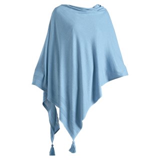 Hossis Wholesale Damen Poncho Schal Cape Cardigan weich für Frauen Baumwolle in Blau