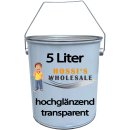 3x 5 Liter Premium Möbellack | Treppenlack | Holz |hochglänzend | farblos / transparent | made in Germany