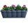 6er Set 60cm Blumenkasten Balkonkasten Pflanzkasten Anthrazit im Wellendesign inkl. passenden Bewässerungsuntersetzer
